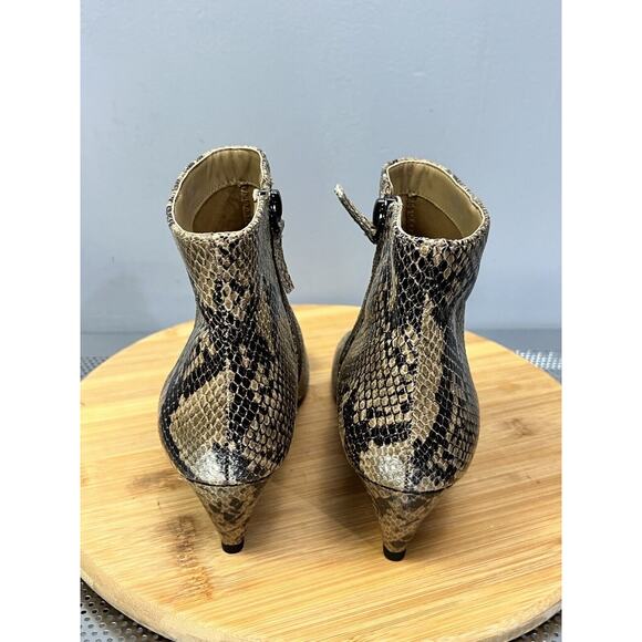 Isaac Mizrahi Highline United Booties Womens size 7.5 Kelcee snakeskin side zip - Picture 5 of 10